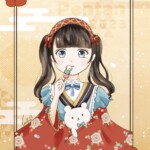 もちぺん団子を食べるぺんたちゃん